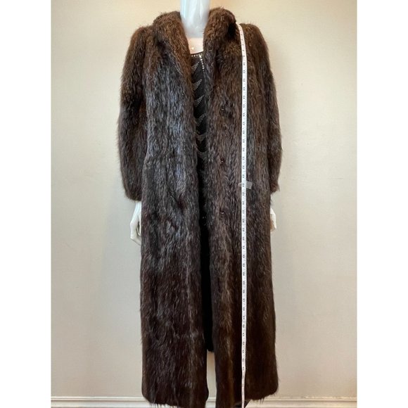Evans Womens Fisher Fur Over Coat Open Front Long Sleeve Brown Size Large - Picture 3 of 6